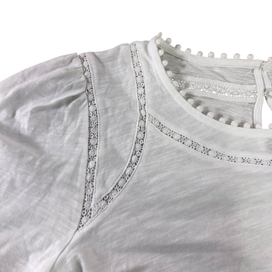 White Trim Detail Top - Size 18