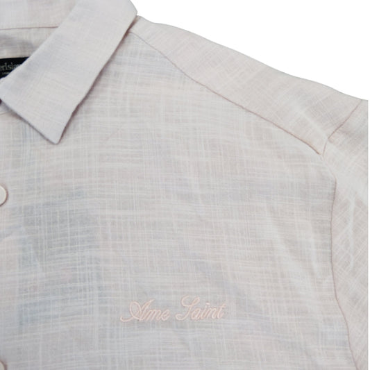 River Island Short Sleeve Shirt Size L Men's Casual Cotton Blend Pink