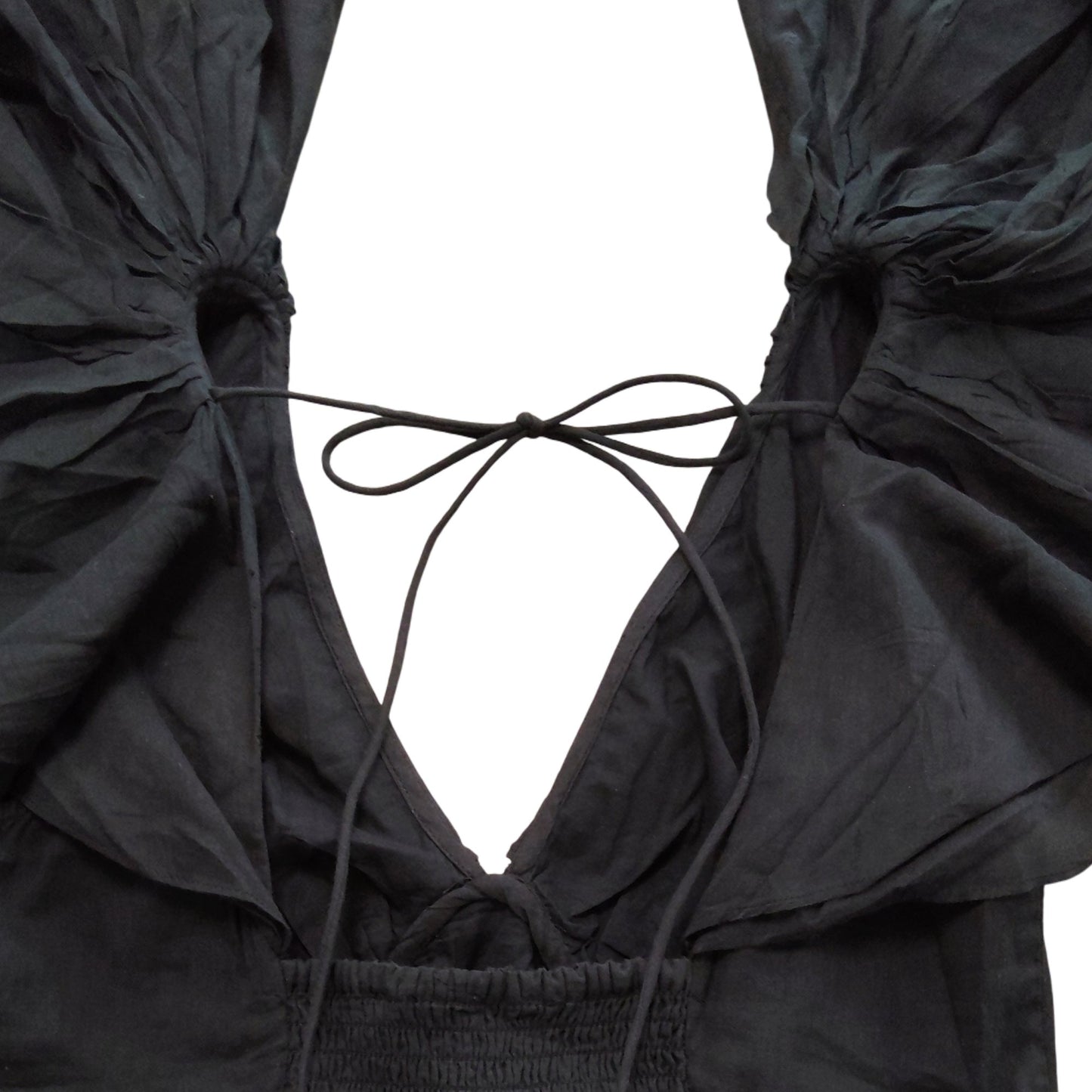 River Island UK12 Women's Black Puff Sleeve Midi Dress Casual Summer Style