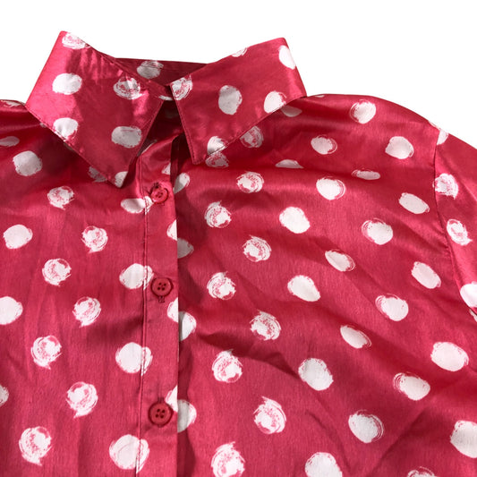 Dancing Leopard Pink Polka Dot Shirt - Size 8
