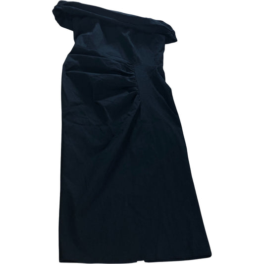 Sistaglam Bardot Midi Dress UK10 Women's Black Ruched