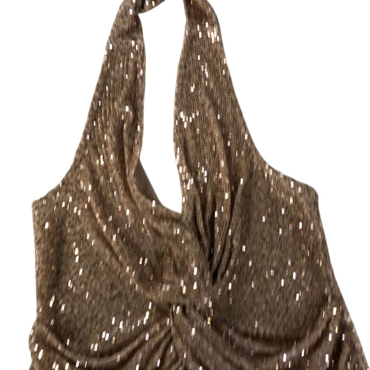River Island UK12 Women's Sequin Halter Neck Top Sparkly Party Wear Blush