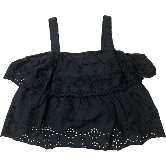 River Island Black Embroidered Crop Top Adjustable Straps UK12