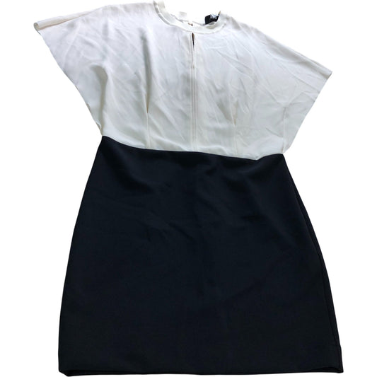 Reiss Ivory Colourblock Draped Mini Dress - Size 6