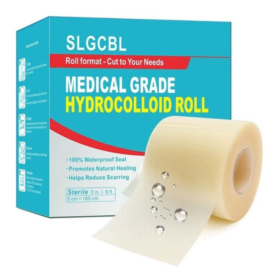 SLGCBG Hydrocolloid Roll 2in X 6ft Waterproof Adhesive Wound Care Bandage