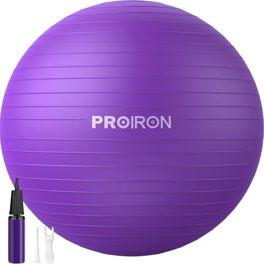 Proiron 75cm Purple Yoga Ball Gym Fitness Pilates Exercise Equipment
