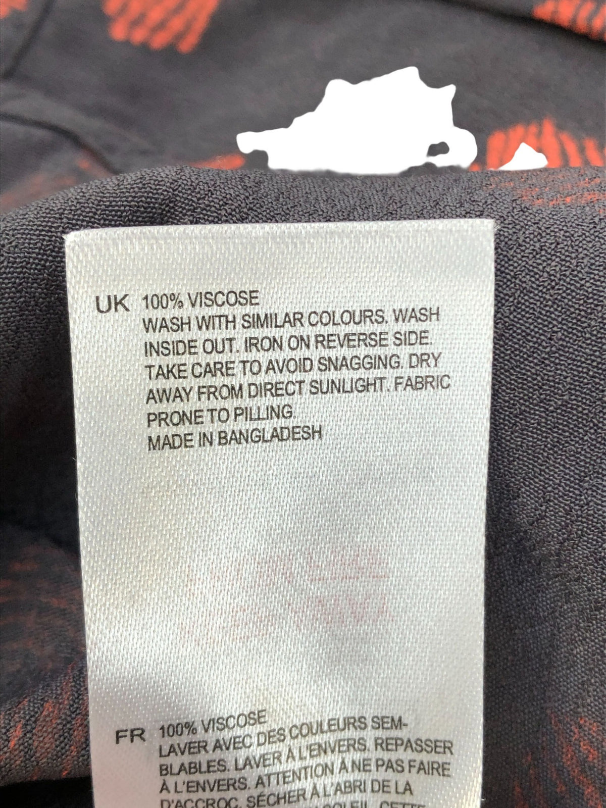 Long Sleeved Shirt UK Size 10 Women's Red Patterned Viscose Top