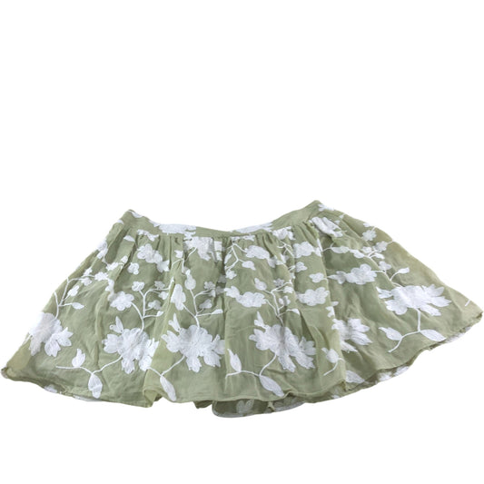 River Island Floral Embroidered Skirt Women's Green Summer Lightweight Size 16