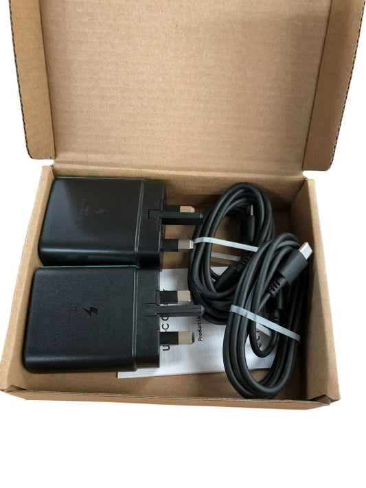 45W Type C Charger Fast Charging Black 2PCS USB Adapter Power Supply