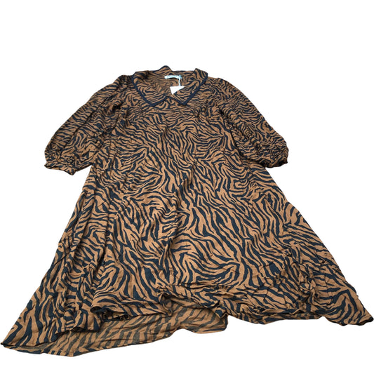 Baukjen Animal Print Dress Size 16 Women's Long Sleeve Viscose Tiger Stripe