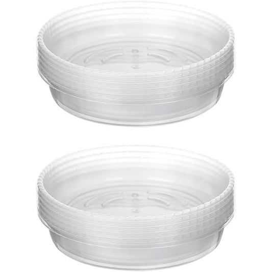 20 Pack Planter Saucers Clear Plastic Garden Indoor Outdoor 36cm Width 13cm Deep