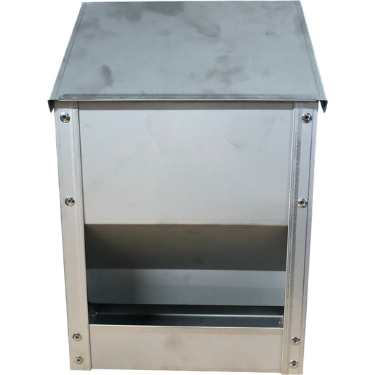 Stainless Steel Chicken No Waste Automatic Poultry Feeder Rainproof Wall Mount