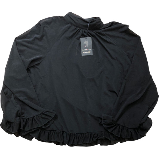River Island Black Top Size 6 Women's Long Sleeve Ruffled Flounce Hem