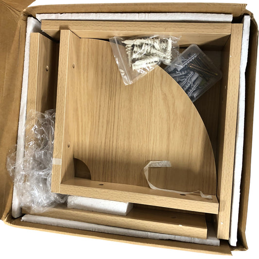 Set of 3 Natural Corner Shelves Wall Mount Storage Solution Modern Design