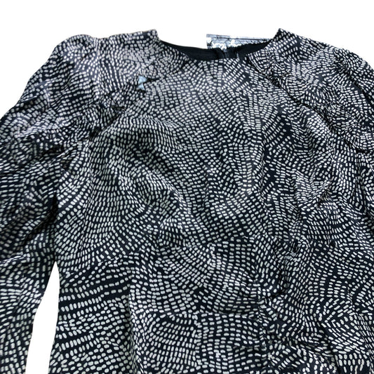 Branded Beige Print Ruched Mini Dress - Size 16