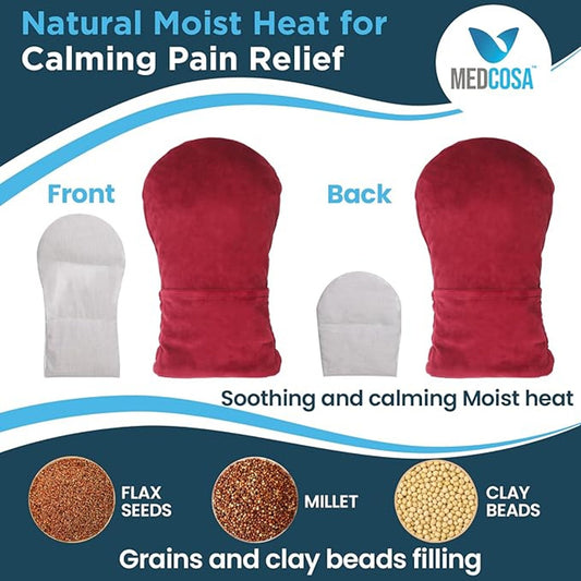 MEDCOSA Reusable Flaxseed Microwave Heated Oven Mitts Comfortable Kitchen Safety