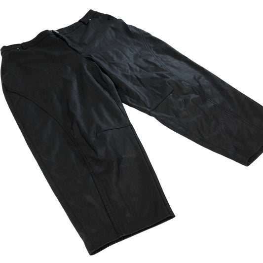 River Island Black Leather Look Wide Leg Trousers UK18