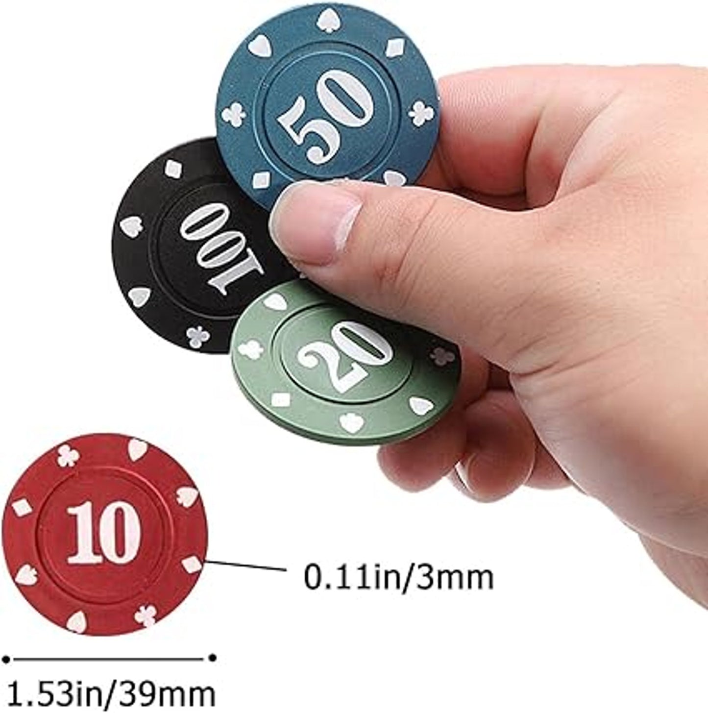 AGD Lights Poker Chip Set 100Pcs Premium Quality Gaming Chips Bundle