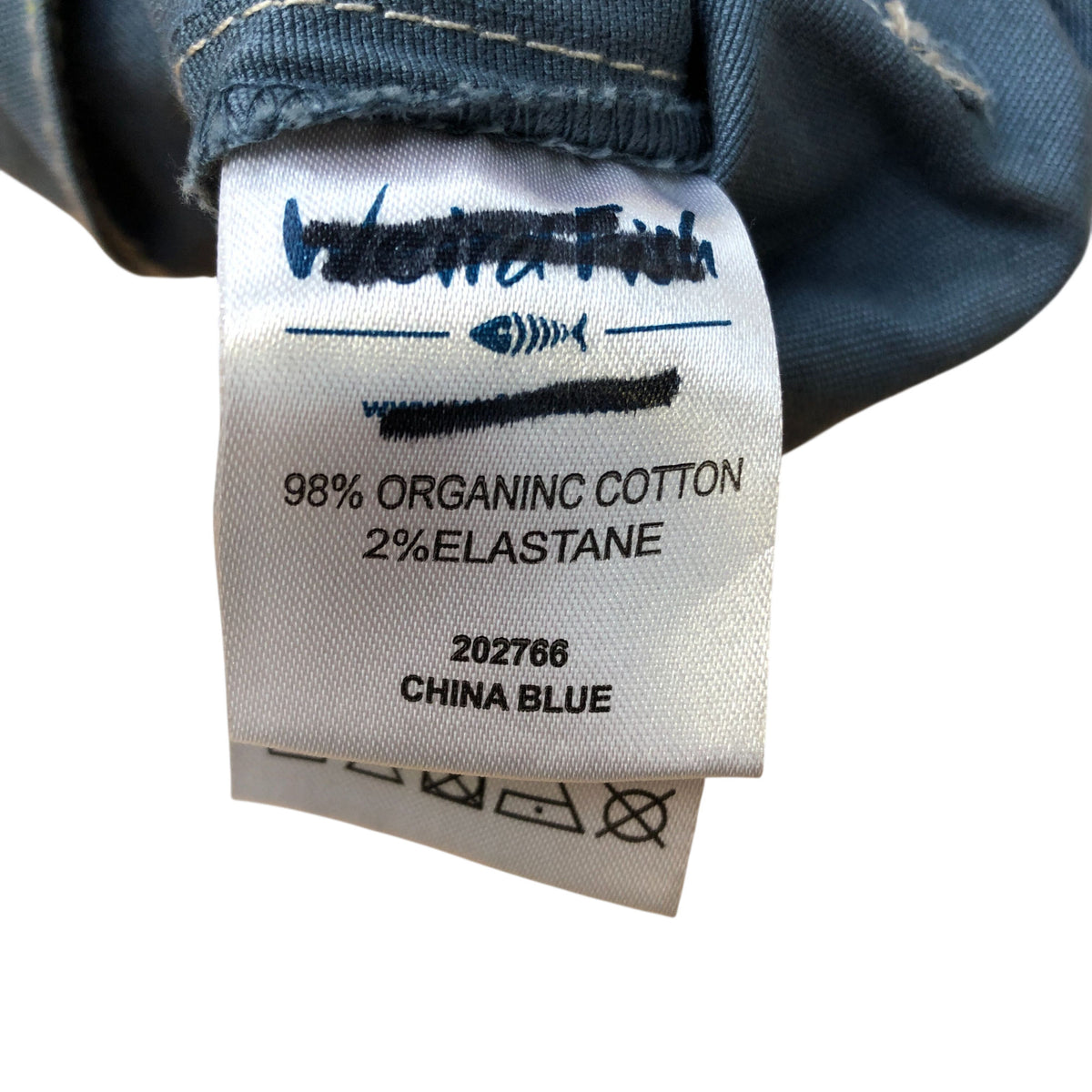 Weird Fish China Blue Trousers 98% Organic Cotton 2% Elastane Men's Size 12