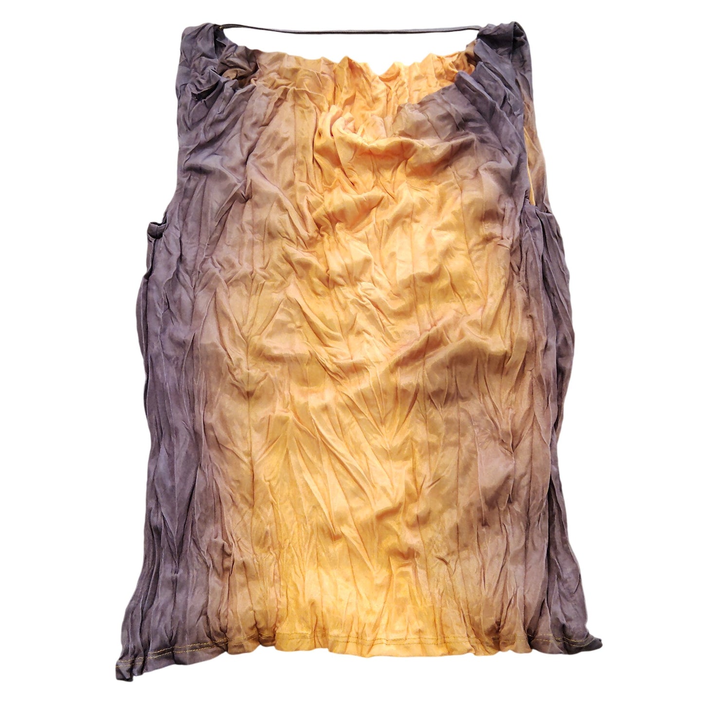 River Island Women's Orange and Brown Ombre Crinkle Top UK XS