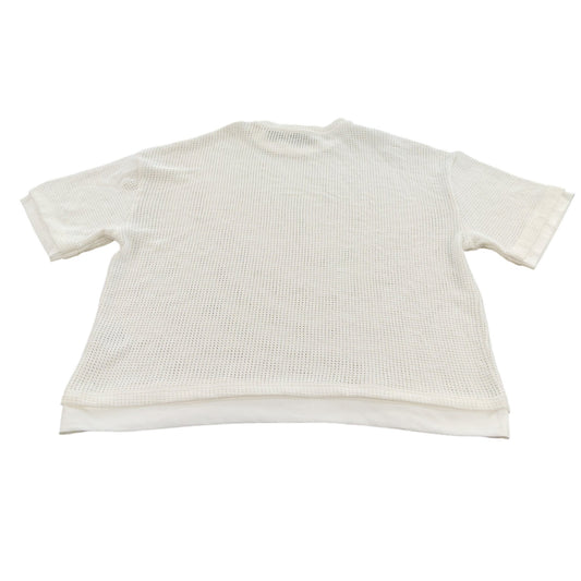 River Island Women’s White L Short Sleeve Textured Top Loose Fit Casual