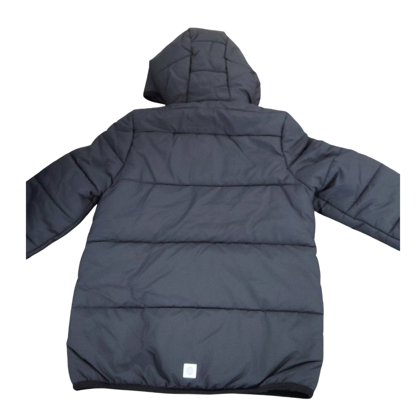 Adidas Boys Puffer Jacket Size 9-10 Years Black Hooded Outerwear