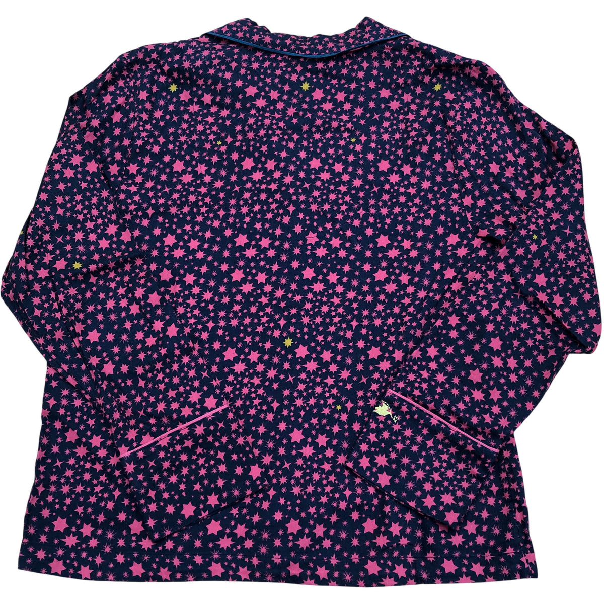 Navy Multi Printed Pyjama Top Organic Cotton Stars Size 8