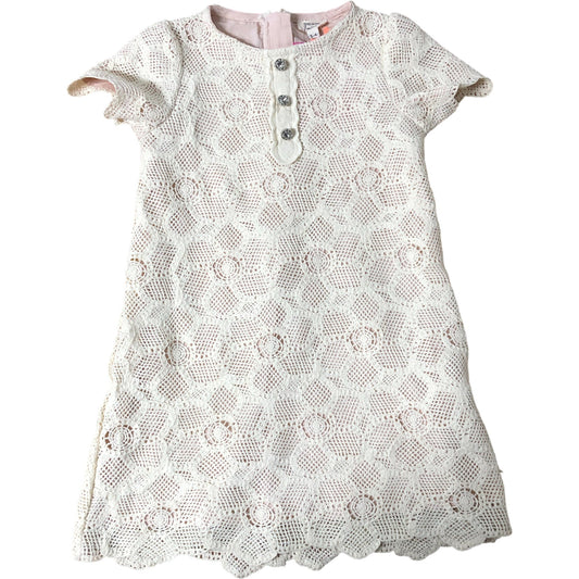 River Island Mini Girls Dress Size 3-4 Years Short Sleeve Lace Pattern