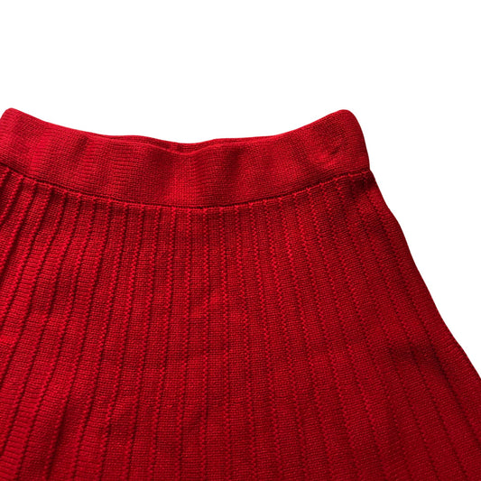 River Island Skater Skirt UK6 Women's Red Knitted Stretchy Cotton Blend