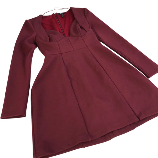 River Island Long Sleeve Dress Women's Burgundy Bodycon Party Dress