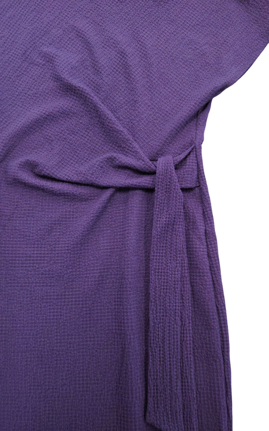 River Island Midi Dress UK8 Women's Purple Waffle Knit With Belted Waist