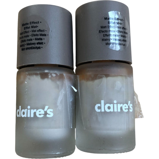 Claire's Matte Effect Nail Polish Duo 10ml Taupe