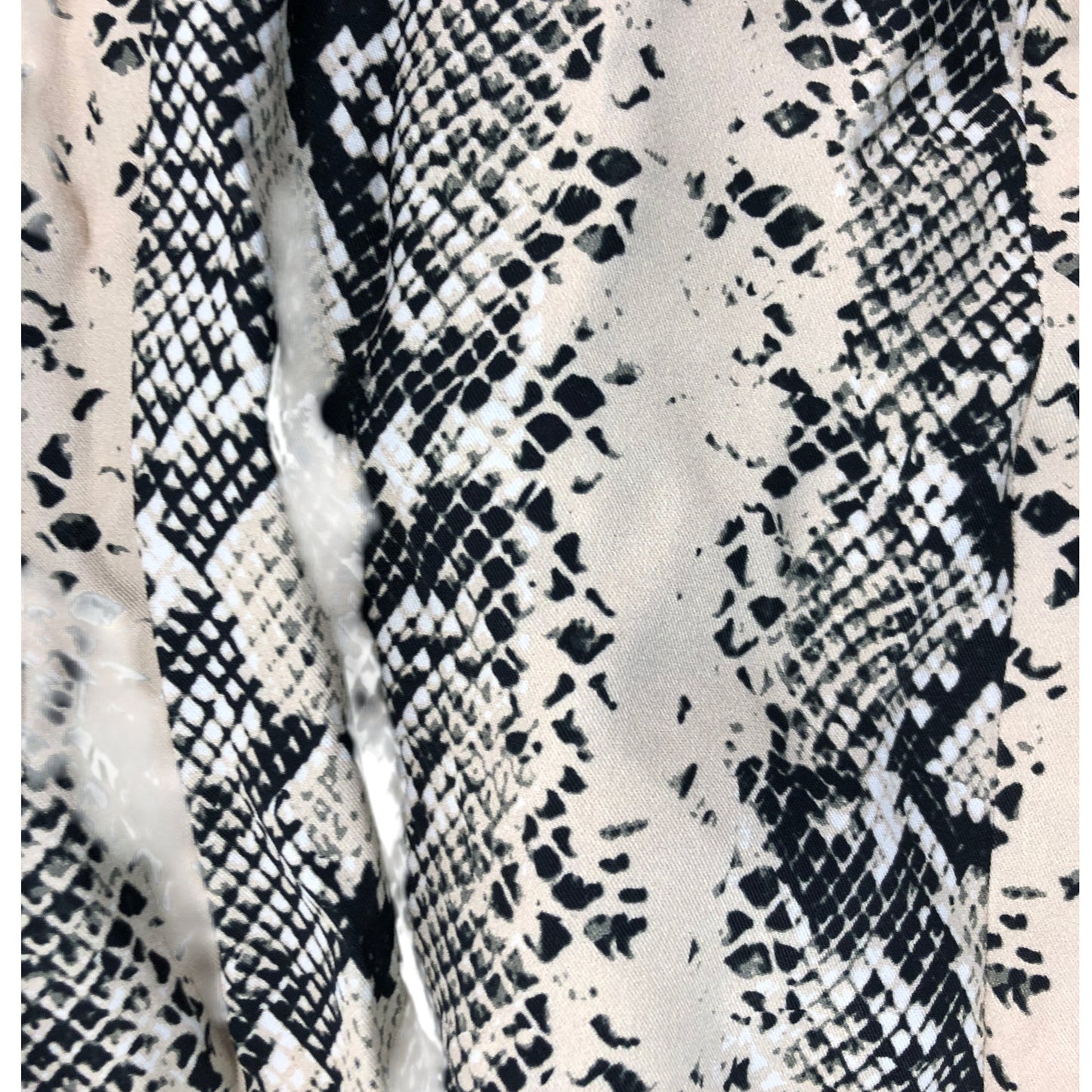 River Island Snakeskin Trousers UK8 Women's Cream Stretch Fabric Fashion