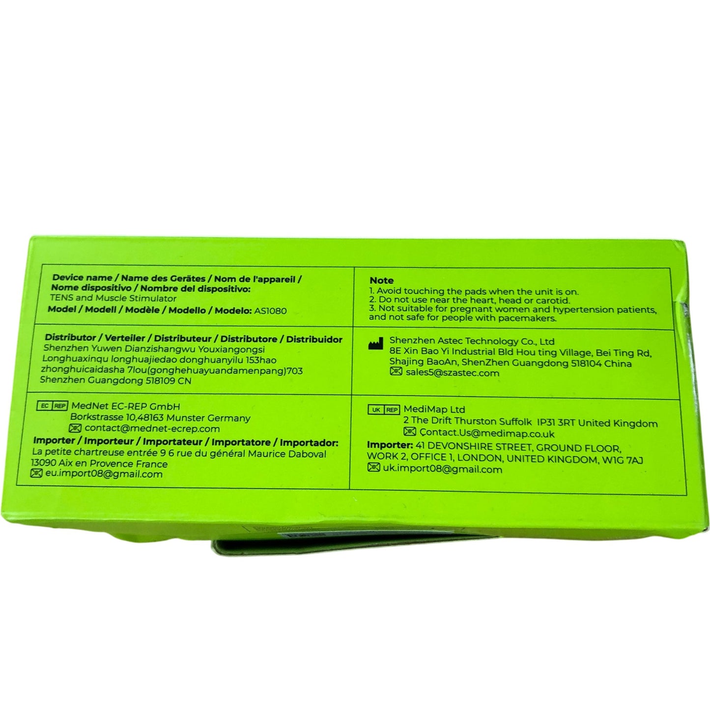 AUVON TENS and Muscle Stimulator Model AS1080 Pain Relief Device