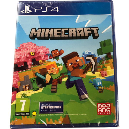 PS4 Minecraft Starter Pack Video Game Includes 700 Tokens Sealed New *Bent Case*