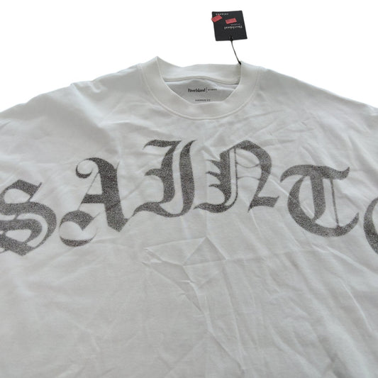 River Island Oversized T-Shirt UK L Mens White Graphic SAINT Print