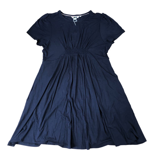 Women's Elegant Navy Blue Dress Size 14 Flared Short Sleeve