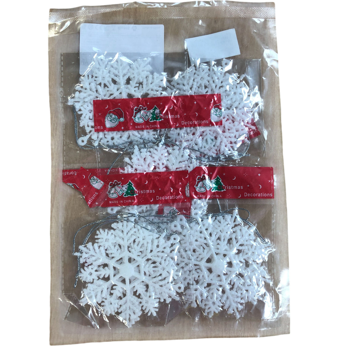 White Glittering Snowflake Ornaments Decorations 15 Pack