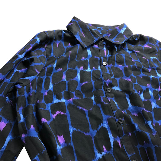 Branded Blue Belted Alligator Print Maxi Dress - Size 10