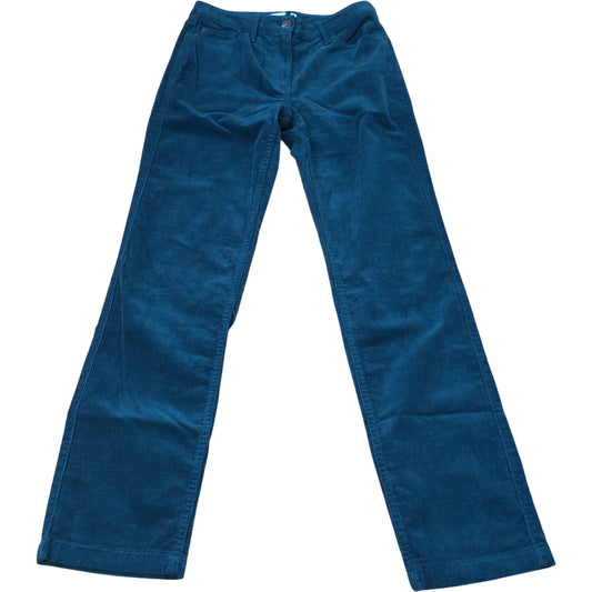 Brooke Corduroy Trousers Dark Teal Stretch Cotton Size 8