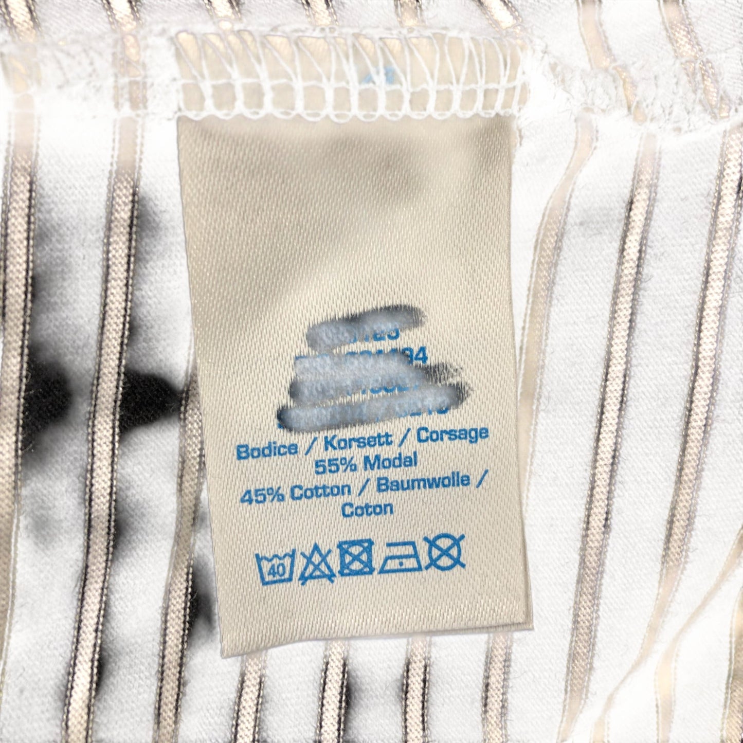 Boden Long Sleeve Top Women's Striped Scoop Neck Black White UK10