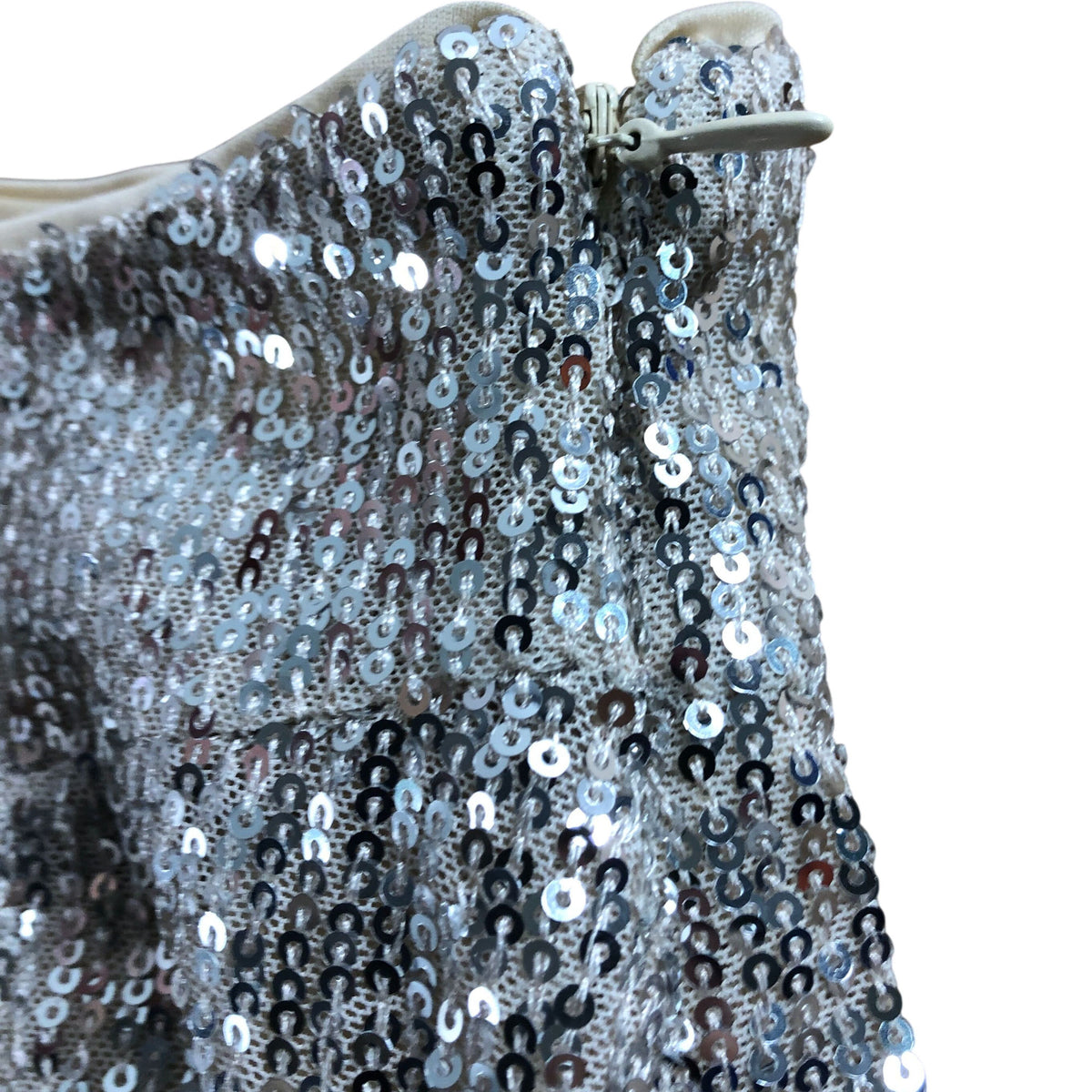 Finding Friday Sparkly Sequined Trousers UK8 Women's Wide Leg Beige