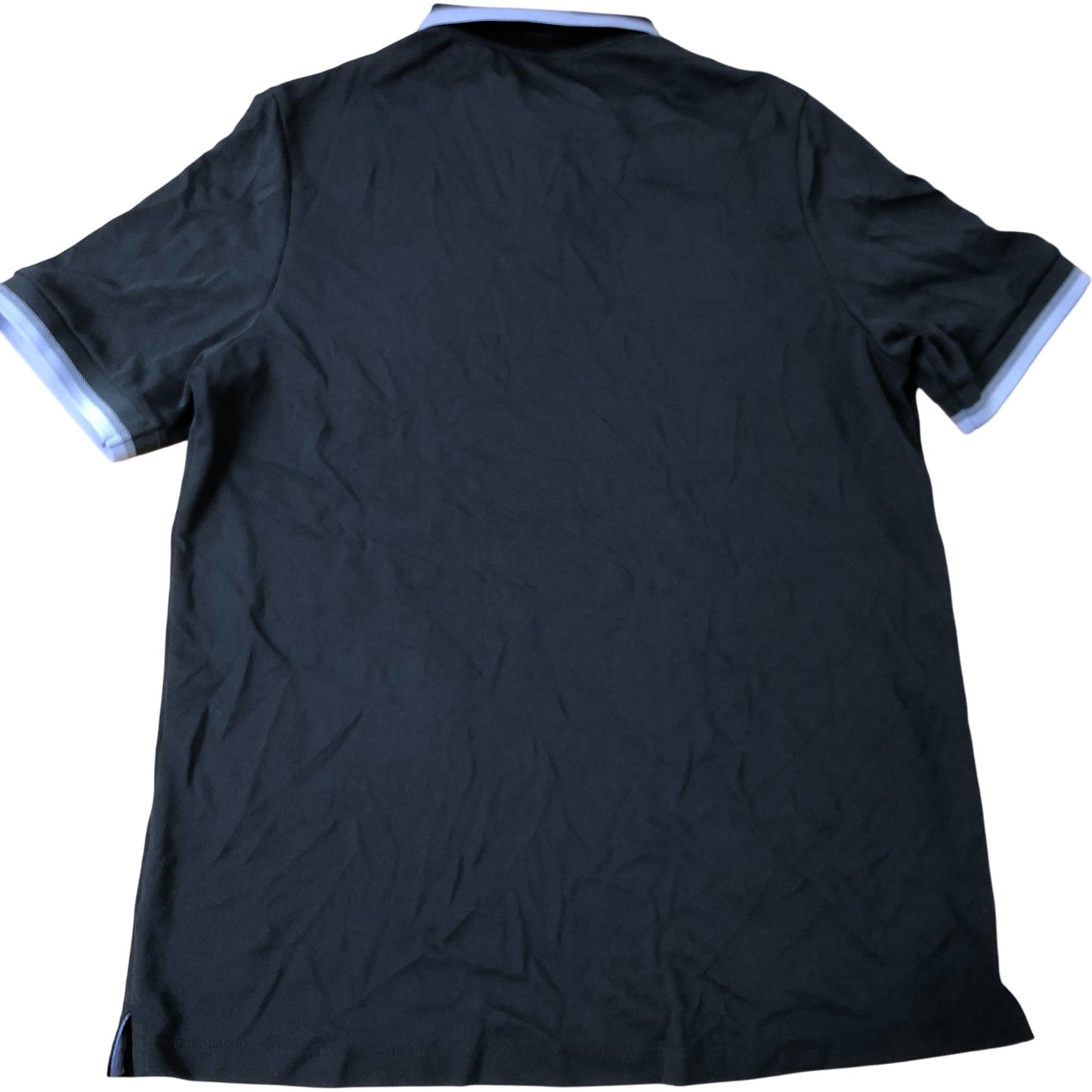 Classic Polo Shirt Size Medium Men's Black with Blue Trim