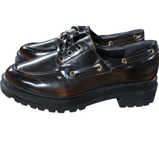 River Island Women's Brown Platform Casual Lace Up Shoes UK4