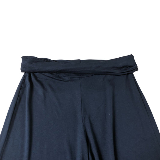 Navy Wide Leg Trousers Size 12 Women's Viscose Blend