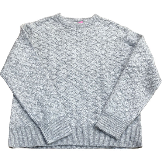 River Island Slim Fit Wool Blend Jumper Grey Textured Knit Sweater Size L