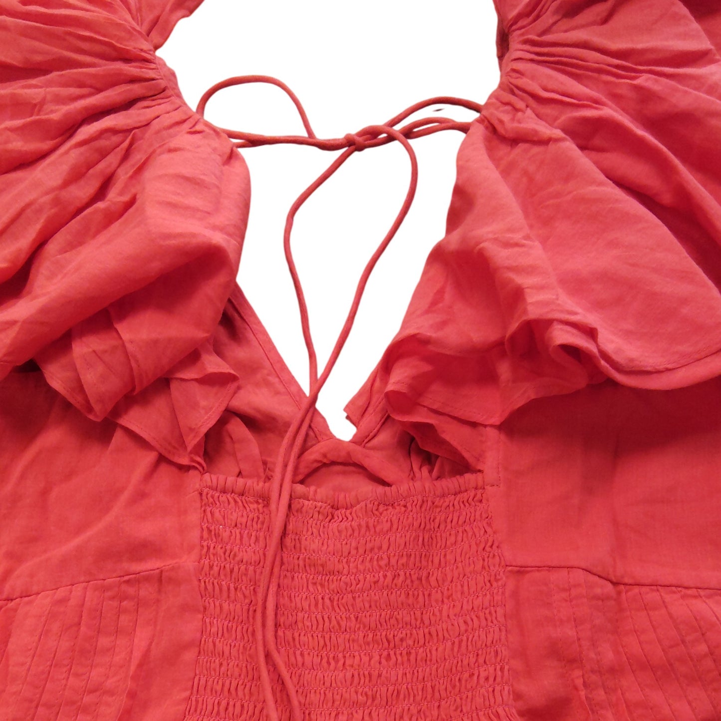 River Island UK10 Women's Orange Puff Sleeve Maxi Dress Boho Style Summer