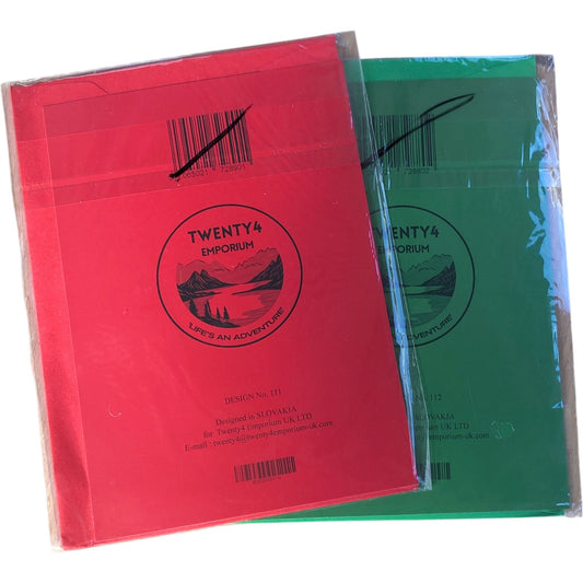 Merry Christmas Greeting Cards Green Red Two Pack