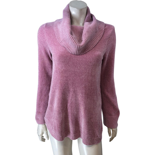 Soft Surroundings Cowl Neck Sweater Size S Women's Pullover Warm Pink Polyester