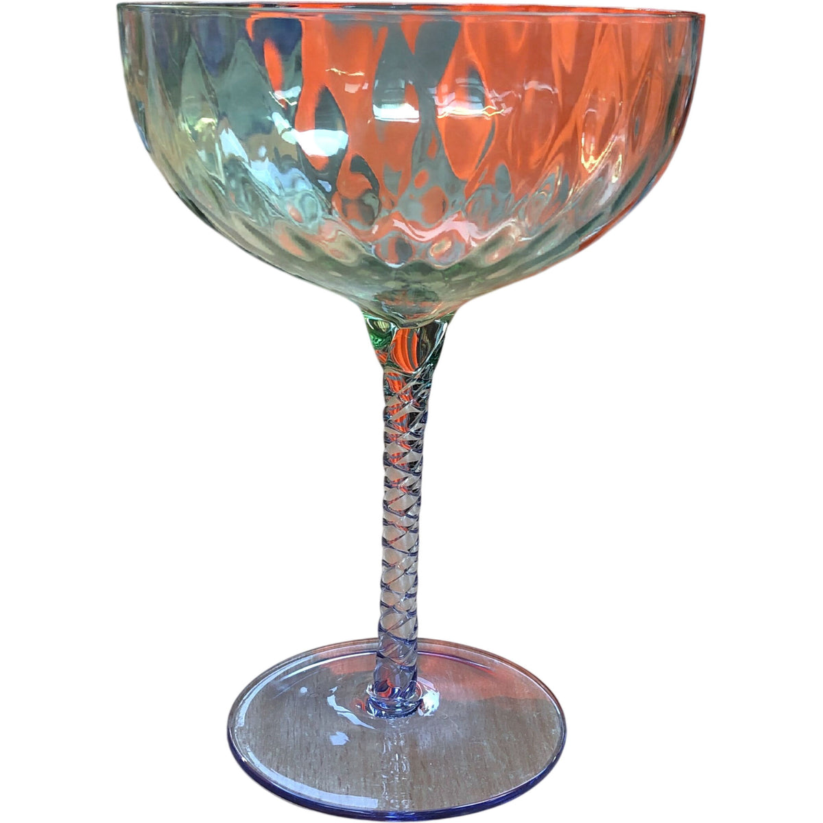 Cocktail Glass Vintage Style Stemware Green Purple